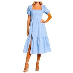 ASTR the Label Blue Tiered Midi Dress